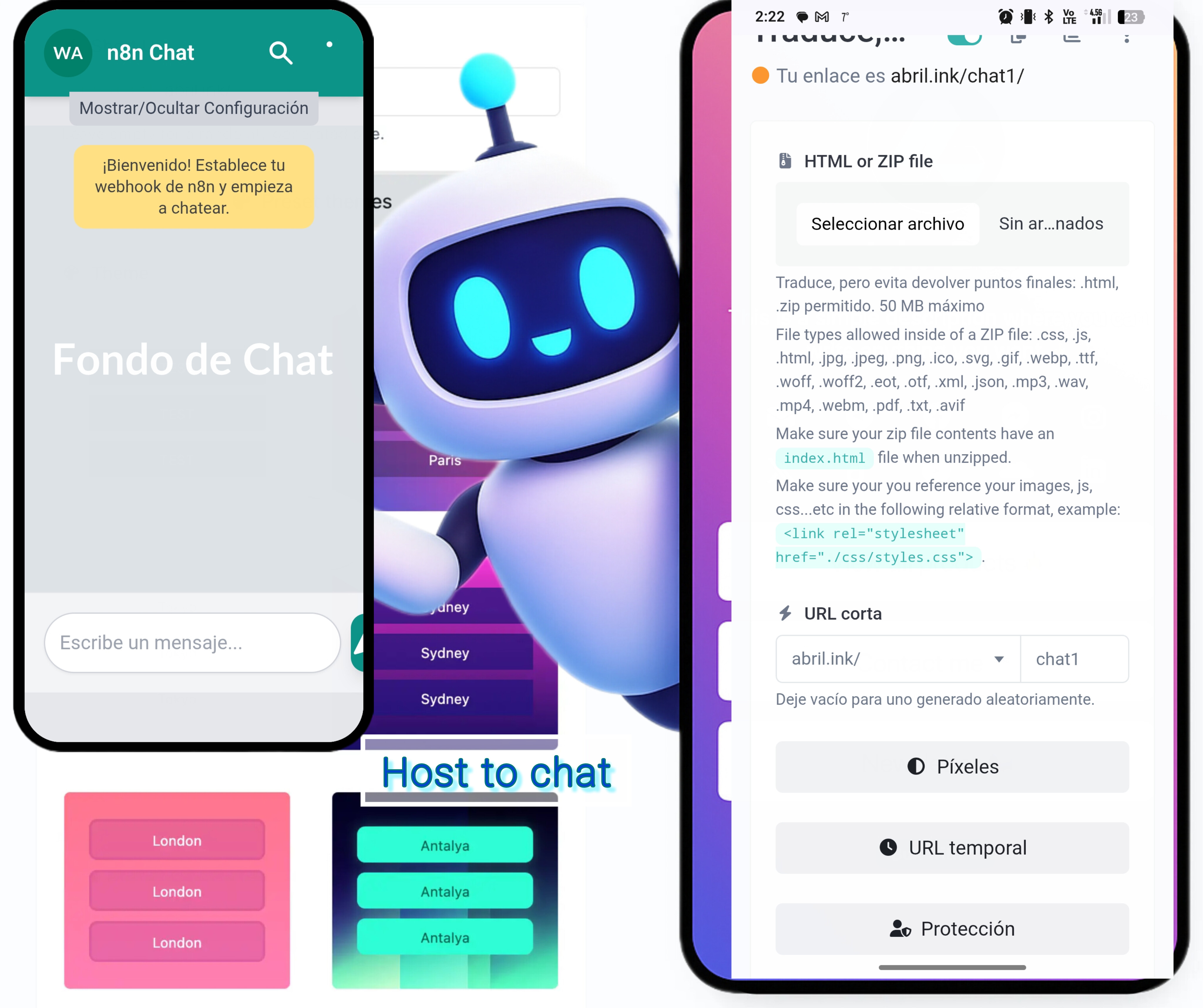 Screenshot of the app static sites hosting system